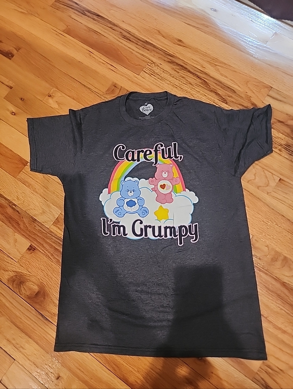 EUC Care Bears Careful, I'm Grumpy Gray T-Shirt Size M